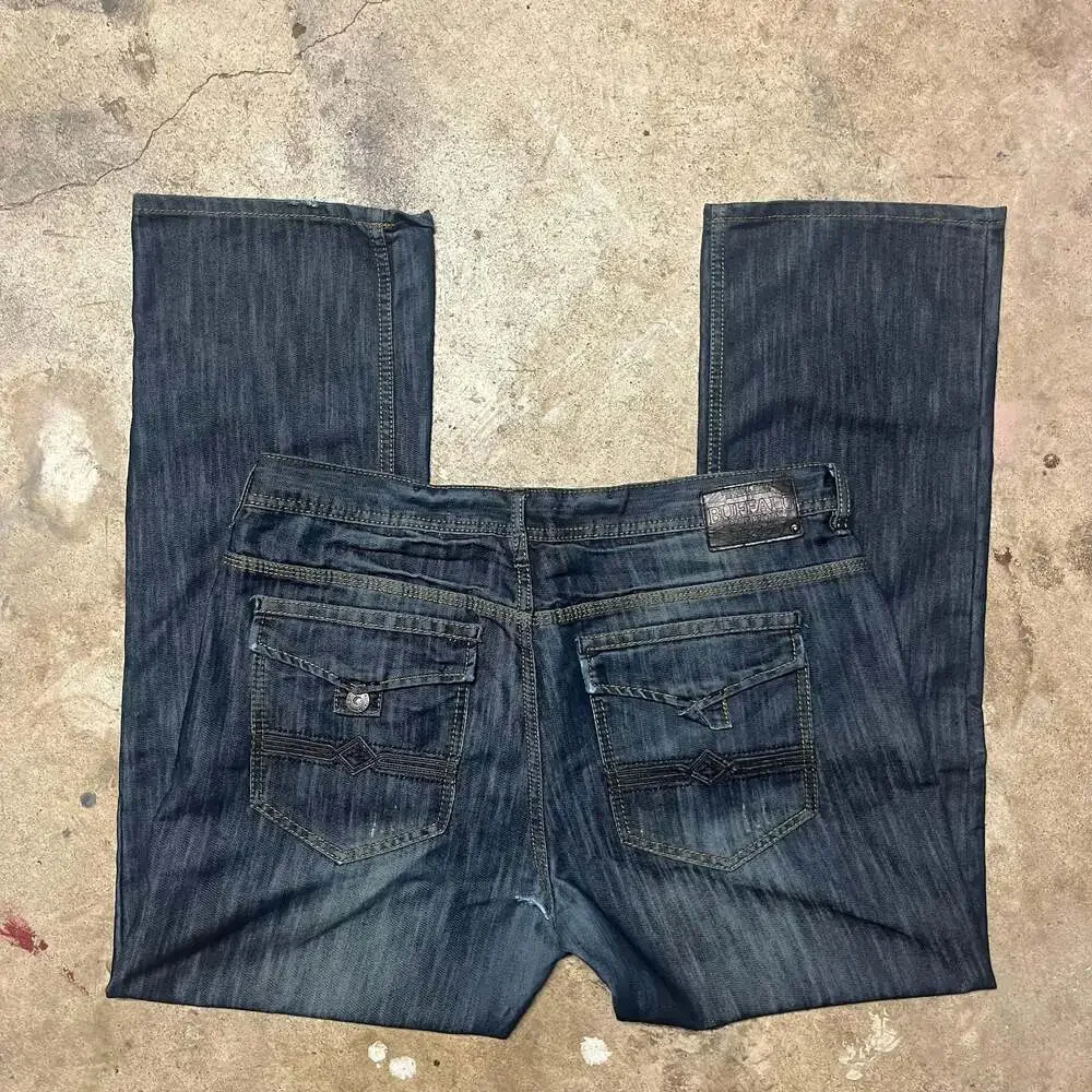 Buffalo David Bitton Men's Dark Wash Straight Leg Jeans with Back Flap Pockets